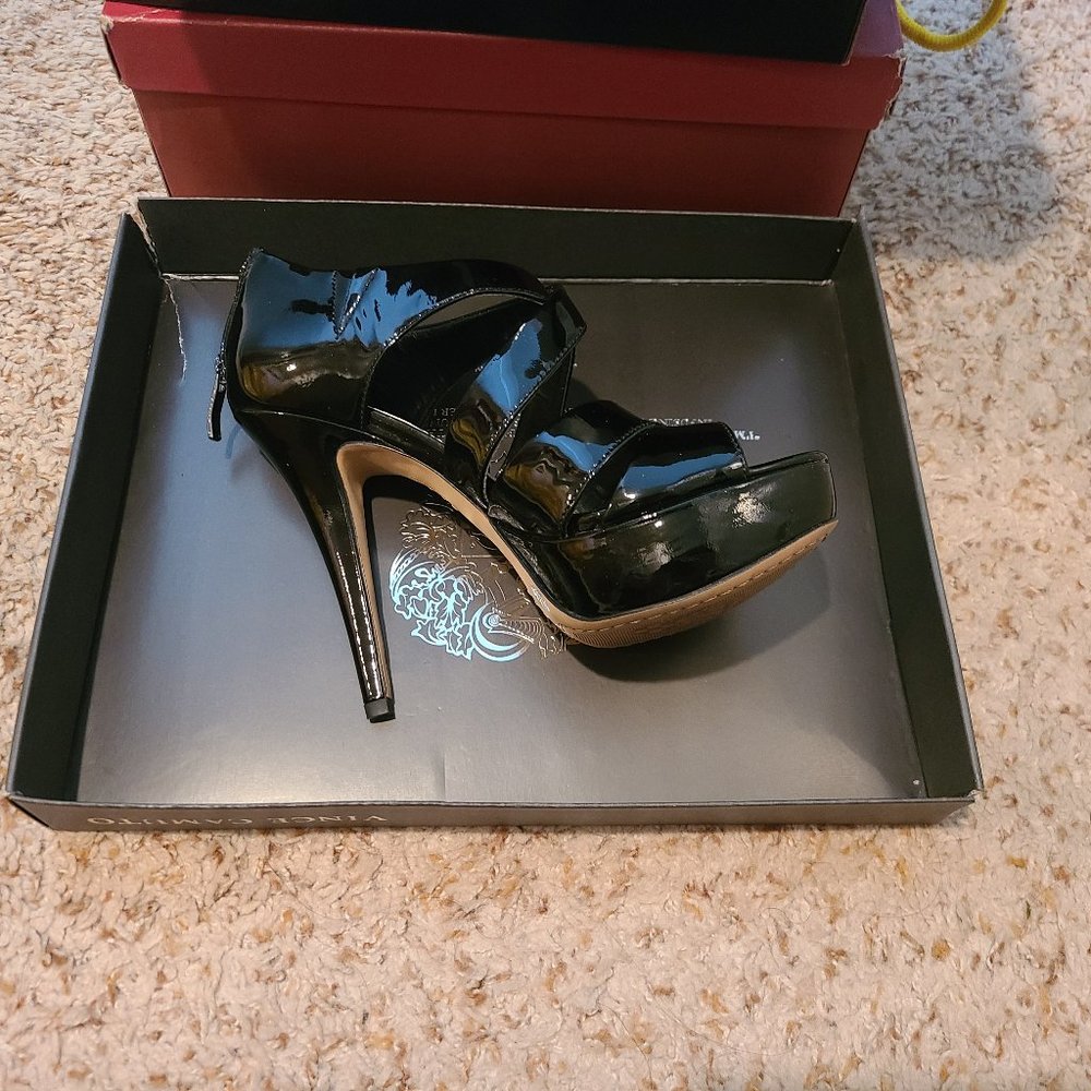 New Vince Camuto heels style VC-Melva 5.5 black smooth patent
